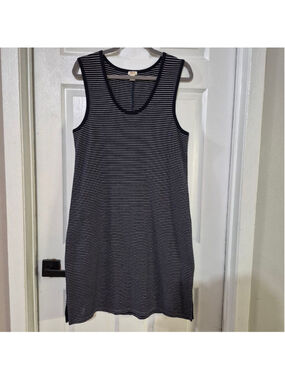 Women's J.Crew Navy White Striped Sleeveless Dress M